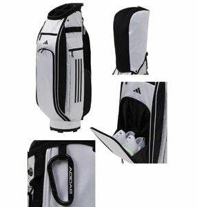 《2024年春夏》アディダス IKK90 ユニセックス 軽量スポーツキャディバッグ（IN6699）白×黒