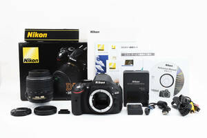 【美品】ニコン Nikon D5200 + 18-55mm レンズキット ブラック 【元箱付き・付属品多数】 ♯F0101G7207B0CI