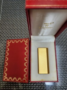 T★★未使用　極美品　1円スタート★★Cartier カルティエ 五角形 ローラー式 ライター ゴールド ケース付き 