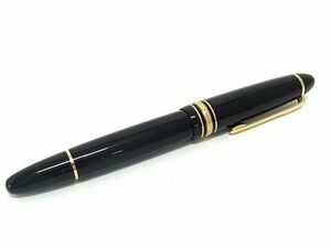 1円 ■美品■ MONT BLANC モンブラン マイスターシュテュック ペン先 K14 14金 万年筆 筆記用具 文房具 ブラック系×ゴールド系 FC6829