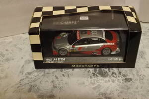 ミニチャンプス　アウディ　A4　DTM　2005　F.Stippler AUDI SPORT Team Joest 　1/43 　シルバー/赤