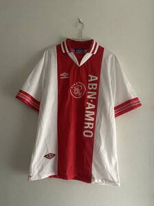 A7/125★レア★美品★オランダリーグ Eredivisie★イングランド製 ENGLAND★アンブロ UMBRO アヤックス Ajax 94-95 Home ユニフォーム☆L