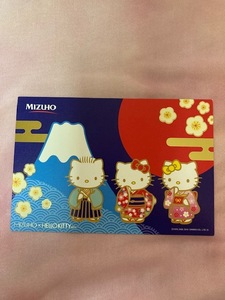 ★値下げ★ キティちゃん　みずほ銀行　ポストカード　富士山　和風　和柄　非売品　MIZUHO×HELLO KITTY　Mt.FUJI 送料無料　匿名発送　