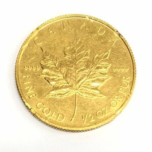 K24IG　カナダ　メイプルリーフ金貨　1/2oz　1993　総重量15.5g【CEBA4038】