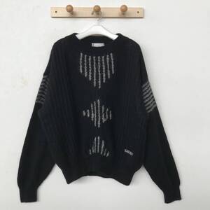 80s BLACK PIA ブラックピア ライカ製 メンズ オーバーサイズ シルバーラメ使い ニットセーター 美品 size L