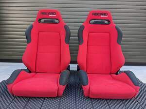 【1円】希少な欧州限定モデル！RECARO SR-3 ミレニアム レッド 破れなし2脚セット！検レカロ/セミバケ/赤/Millennium/SR3/LX/タイプR/SP-G