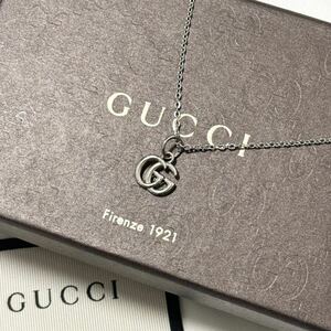 1円～【未使用】GUCCI グッチ チャーム&ネックレス シルバー チェーン GG マーモント インターロッキング メンズ レディース45cm