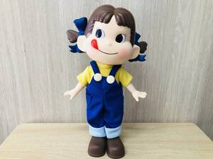 非売品/当選品/懸賞品/不二家/FUJIYA/ペコちゃん/ペコちゃん人形/青色オーバーオール/ソフビ/全長 約30㎝/当時物