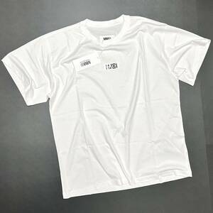 M 新品 MM6 メゾンマルジェラ オーバーサイズ ナンバー ロゴ タグ Tシャツ ホワイト MAISON MARGIELA 白 半袖 カレンダー エムエム TEE