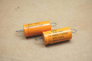 Sprague ATOM TVA-1423 200MF/150VDC Capacitors NOS 2pcs.