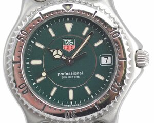 激レアモデル [美品] 稼働品【TAG Heuer】タグホイヤー セル プロフェッショナル 200ｍ WG1119 グリーン文字盤 メンズ 動作OK 箱 保証書付