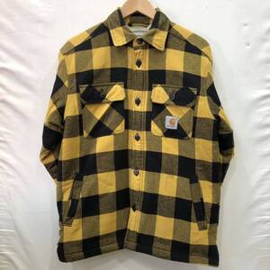 【carhartt】カーハート MERTON SHIRT JAC メルトンシャツジャケット ボアジャケット チェック イエロー ブラック S メンズ ts202410