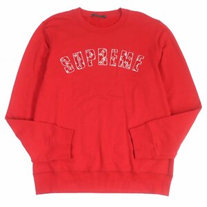 美品□LOUIS VUITTON ルイヴィトン Supreme シュプリーム モノグラム アーチロゴ トレーナー スウェット レッド XXL 希少サイズ 正規品