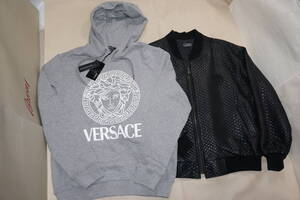 1円～新品”VERSACE 厚手綿地メデューサ柄パーカー＋ブルゾン(おまけ)”L