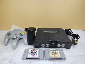 NINTENDO 64 任天堂 ニンテンドウ64 本体 NUS-001(JPN) ブラック ゲーム機 ソフト ケーブル コントローラー セット動作確認済み#TM905