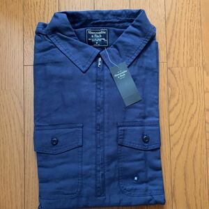 ☆アバクロ☆Abercrombie&Fitch☆長袖シャツ☆Mサイズ☆紺色☆未使用☆アバクロンビー&フィッチ☆タグ付☆ムース☆