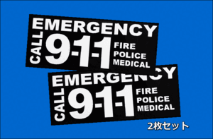 ポリスステッカー　 EMERGENCY CALL 911 POLICE FIRE MEDICAL DECAL 　ステッカー ２枚セット