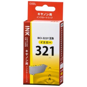 キヤノン互換インク BCI-321Y イエロー_INK-C321B-Y 01-4149 オーム電機