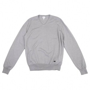 アルマーニコレツィオーニARMANI COLLEZIONI ウールVネックニット グレーL