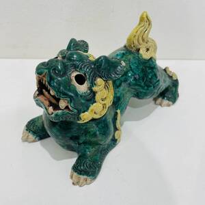 NA9055 九谷焼 香炉 獅子 置物 骨董 オブジェ 縁起物 魔よけ 狛犬 唐獅子 茶道具 香道具 伝統工芸品 検M