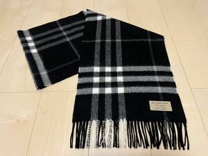 BURBERRY　バーバリー　マフラー　カシミア100％　ブラック　美品　送料無料!!!