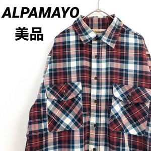 【美品】ALPAMAYO　アルパマヨ　長袖シャツ　チェック　レッド　ヴィンテージ