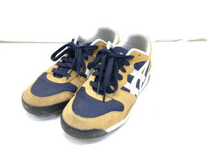 § B49347 Onitsuka Tiger オニツカタイガー スニーカー TIGER HORIZONIA タイガーホリゾニア 25.0cm 1183A206 ネイビー ベージュ 中古品