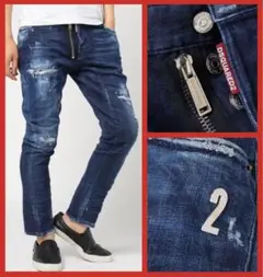 【希少 美品 BigZip】DSQUARED2 TIDY BIKER 44 濃紺