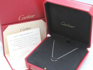 ◆中古 Cartier カルティエ Cハート ネックレス 750 K18 18金 K18WG ホワイトゴールド ペンダント 総重量約7.44g レディース ジュエリー◆