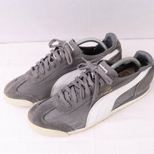 ROMA スニーカー 28.5cm/puma ローマ プーマ スニーカー 中古 古着 グレー 灰色 白 メンズ et1704