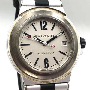 BEm093I 60 自動巻 BVLGARI AL38TA L59815 220 TEEG アルミニウム デイト メンズ 腕時計 3針 ホワイト文字盤