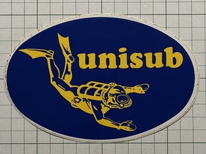 外国のステッカー：unisub アウトドア 潜水 スキューバ ダイビング フランス ヨーロッパ ビンテージ カスタム +Ke