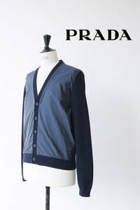 2020AW PRADA プラダ ハイゲージ ナイロン 切り替え カーディガン size 46 1114280