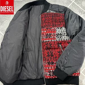 【極美品XL相当】DIESEL ディーゼル ニット切替 ダウンジャケット キルティング ケーブル編み ダウン90%保温性抜群 極暖 【冬の最高傑作】