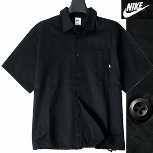新品 NIKE ナイキ ツイル 半袖 シャツ XL 黒 メンズ カジュアル シャツ スナップボタン ブラック LOOSE FIT ◆CH2553B