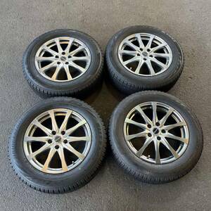 【5216】225/60R17 4本セット冬タイヤBRIDGESTONE BLIZZAK VRX2バリ山アルミンホイール 17X7J PCD114.3/5H