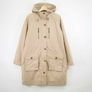 エディーバウアー Eddie Bauer ナイロンコットンフーデッドハーフコート*マウンテンジャケットコート(PM)カーキベージュ/739