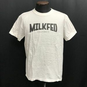 MILKFED./ミルクフェド★半袖Tシャツ【メンズ1/S-M程度/white/白】カジュアル/Tops/Shirts◆BH738