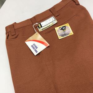 《超激レアヴィンテージ》新品タグ付き高級70‘s vintage Dickies スラックス　 ディキーズ　made inUSA フレアパンツ　サイズ32 茶系