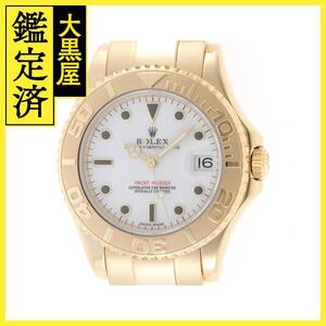 Z番2007年並行品 ROLEX ロレックス 腕時計 ヨットマスター34 168628 ホワイト文字盤 K18イエローゴールド 自動巻き【472】SJ