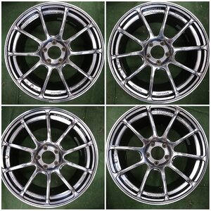 ★中古品★ADVAN RACING RZ Ⅱ アルミホイールセット 4本 18×8.5J+45 114.3-5H【他商品と同梱歓迎】