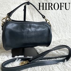 HIROFU ヒロフ 筒型 3way ショルダーバッグ ハンドバッグ レザー クラッチバッグ セカンドバッグ ポーチ ポシェット