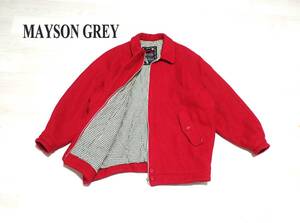 ☆背中のロゴがオシャレ！！　☆MAYSON GREY　☆メイソングレイ　☆毛素材　☆オーバーサイズ　☆ウールジャケット　☆レッド　☆9号 