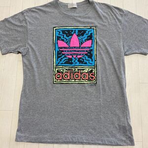 90s adidas アディダス トレフォイル ロゴ プリント ビンテージ 半袖Tシャツ DESCENTE