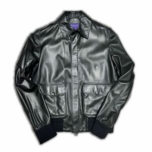 【極上】 Ralph Lauren Purple Label A2 Leather Jacket ラルフローレン パープルレーベル A2 フライト レザージャケット XS