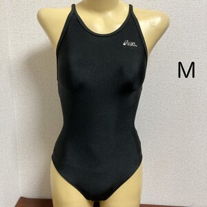 D484アシックス♪ストレッチ♪シンプルブラックの女子競泳水着♪アンダーやコレクションや撮影会にも♪サイズM