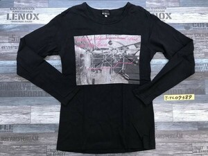 TK MIXPICE タケオキクチ メンズ 転写プリント 長袖Tシャツ ロンT M 黒