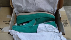 新品 箱 タグ LACOSTE ラコステ 41 26.5 cm US 8.5 UK 7.5 未使用 LOUVEAU 416 1 CAM GREEN NUBUCK ワニ マーク 緑 グリーン シューズ 靴