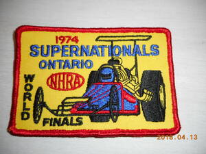 NHRA ワッペン 全米ホットロッド協会 WORLD FINALS ONTARIO SUPERNATIONALS 1974