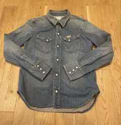 ナノユニバース× Wrangler デニムブルー 長袖シャツ